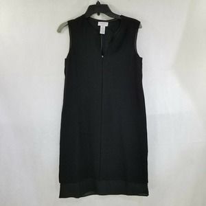 Carmen Marc Valvo Sheath Dress Black XS Sheer Trim